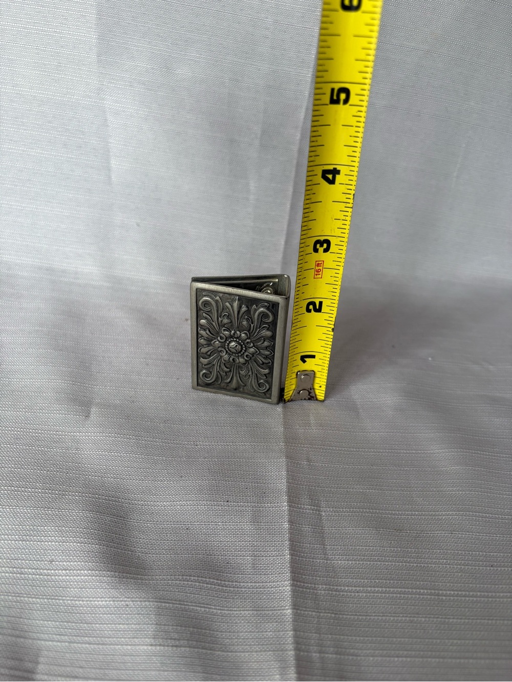 Men's Silver Ornate Floral Money Clip - Picture 5 of 9